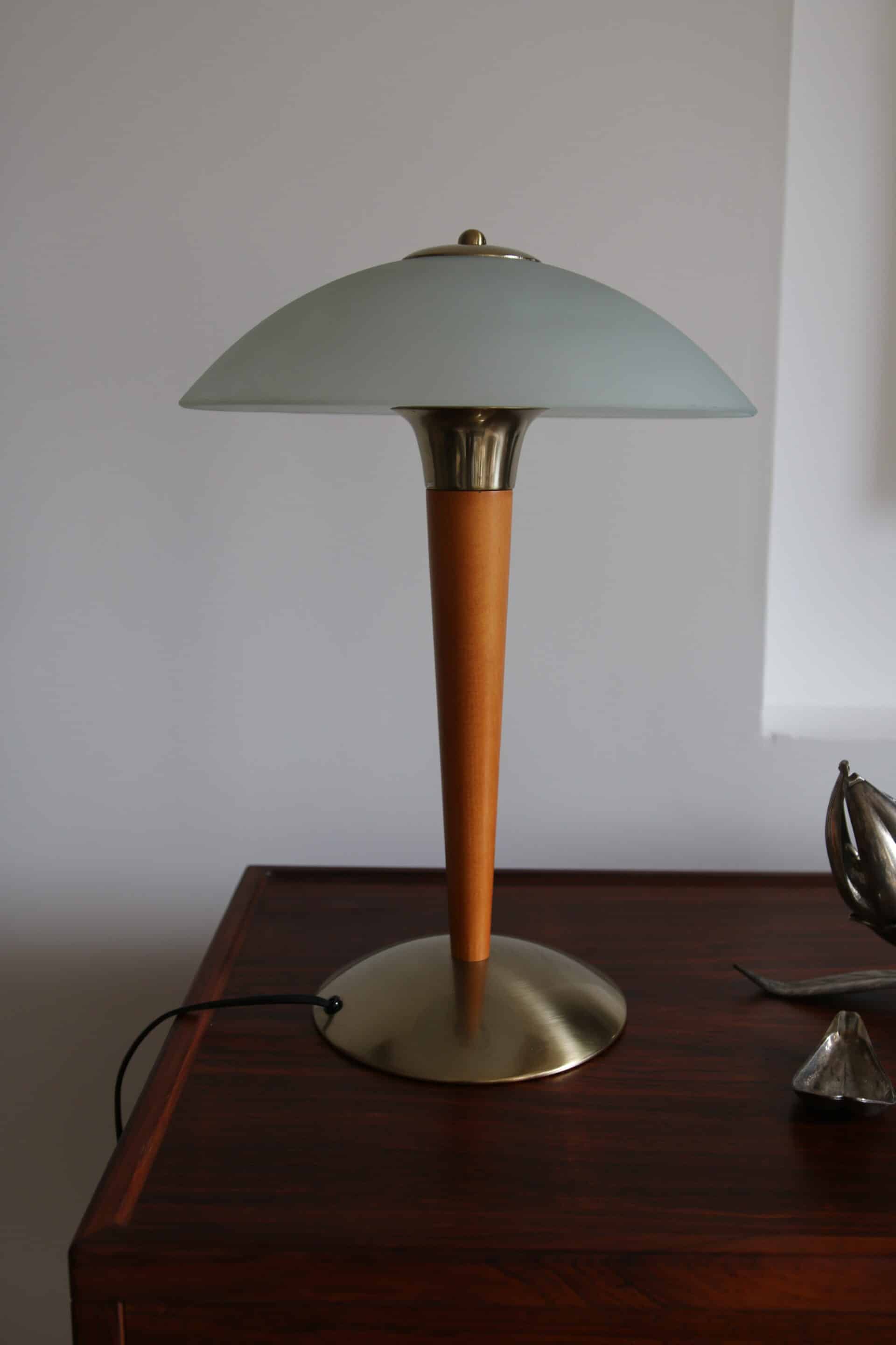 Lampe champignon postmoderne Verre et Bois