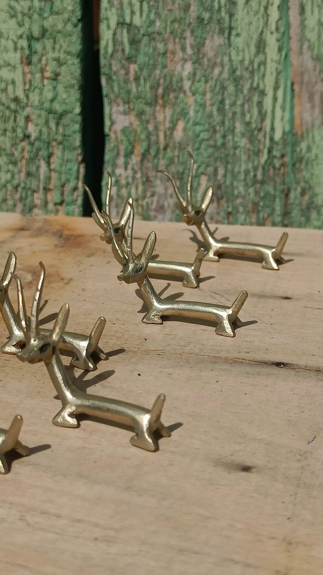 Handcrafted brass gazelle knife rests x12