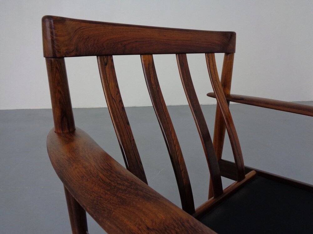 Danish Model 56 Armchair in Rosewood by Grete Jalk for Poul Jeppesen, 1960s