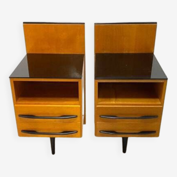 Bedside tables by Mojmir Požar, Vintage Czech 1960s