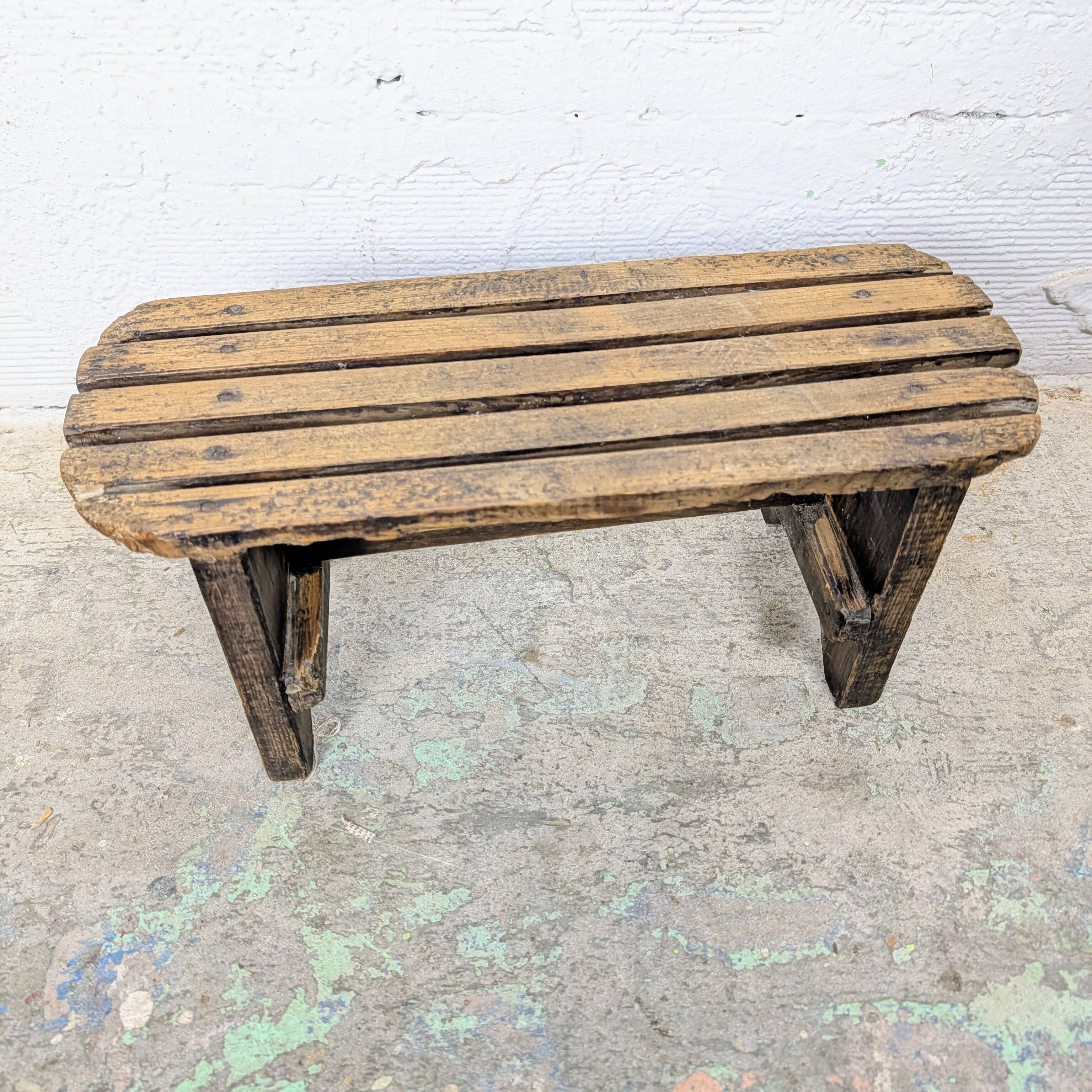 Antique slatted footrest