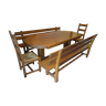 Table monastère chêne massif avec 2 bancs et 2 chaises