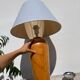 Large wooden lamp from IKEA, vintage design, 1980s