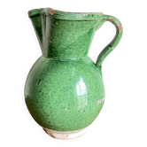 Vase pitcher Sicily Italy in glazed earthenware folk art 1950