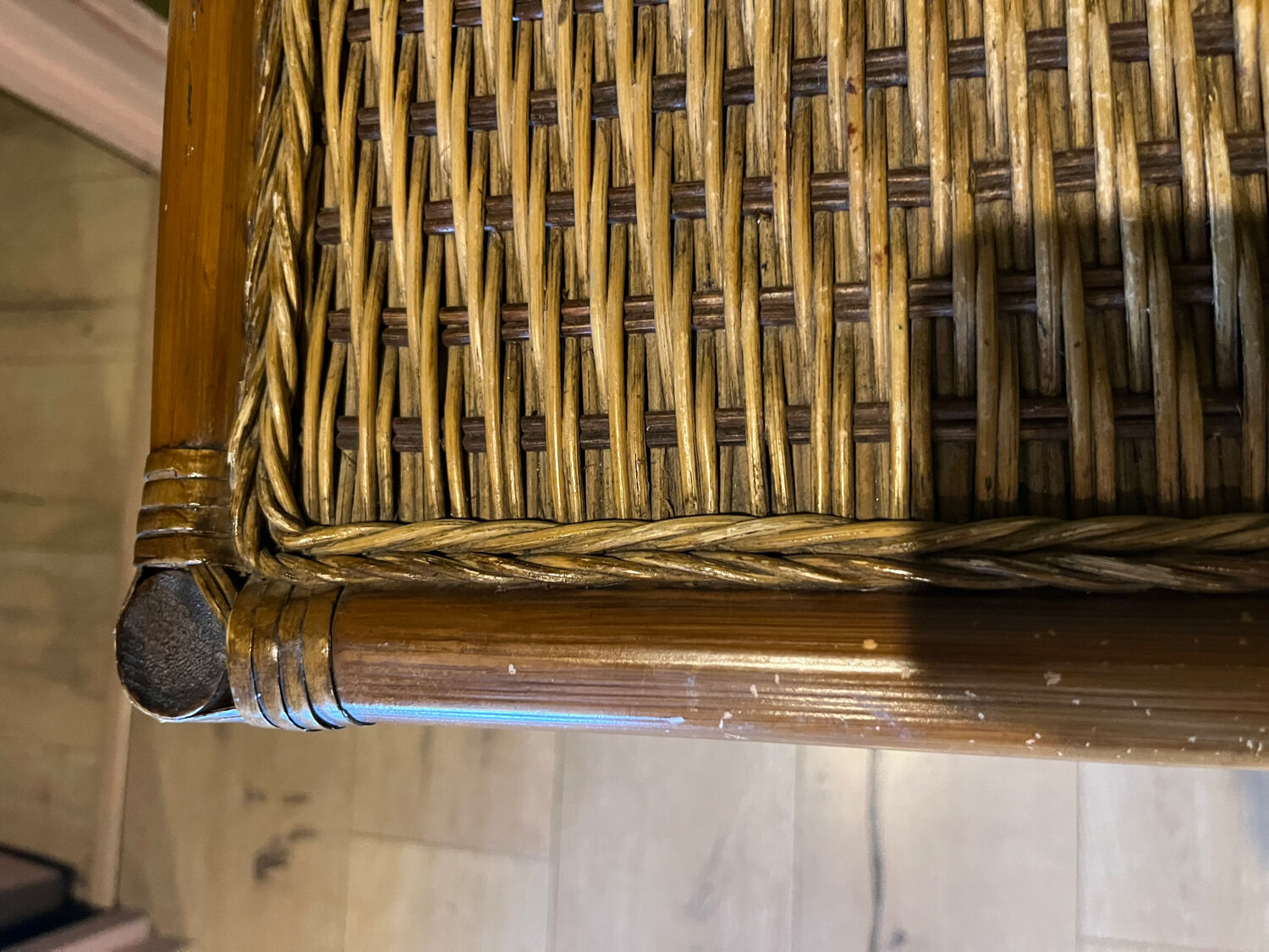 Wicker rattan chest of drawers