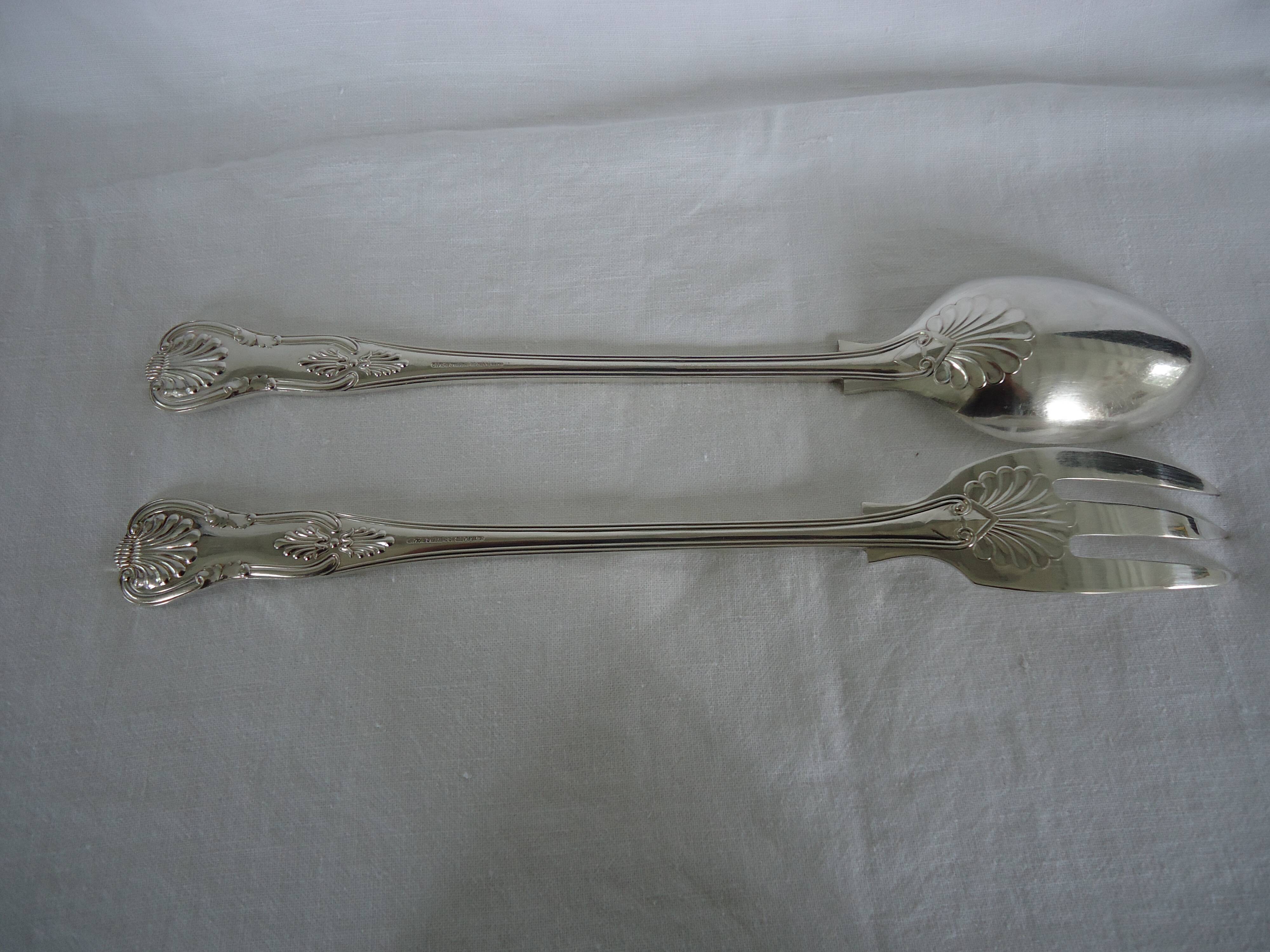 Paire de couverts de service, plaqué argent sheffield england