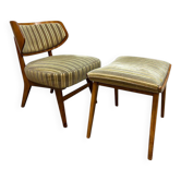 Fauteuil vintage à oreilles Herta-Maria Witzemann Schörle & Gölz Stuttgart