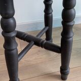 Antique solid wood stool with turned legs – rustic country style