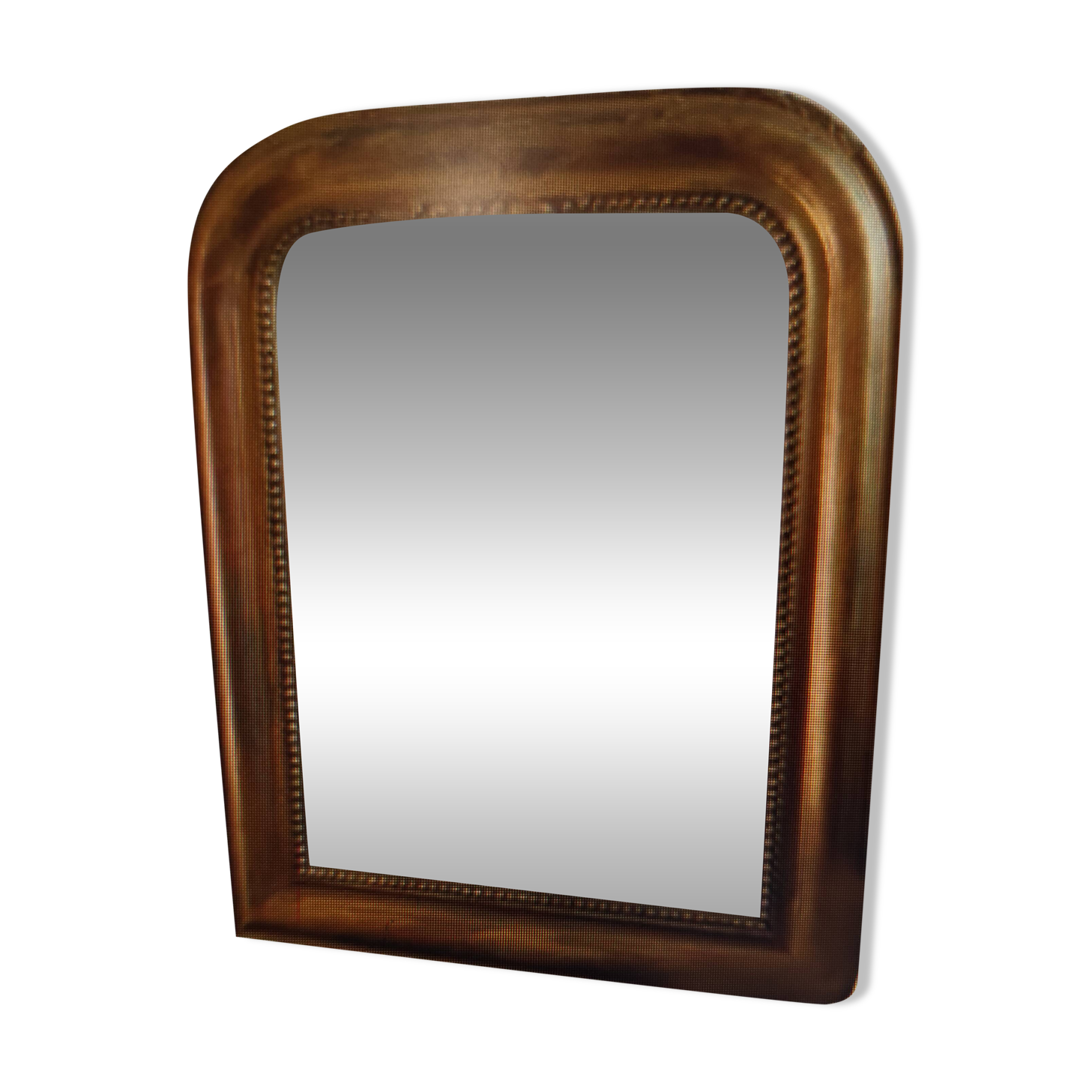Antique Louis Philippe mirror, 19th century, mercury backing, wooden parquet back.