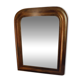 Antique Louis Philippe mirror, 19th century, mercury backing, wooden parquet back.