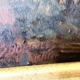 Peinture à l'huile sur toile allemande du XIXe siècle, encadrée.