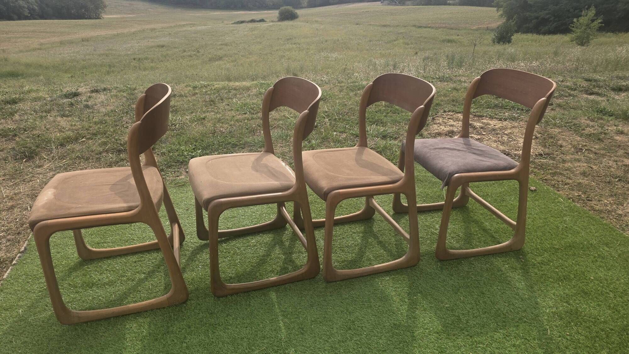 4 chaises Baumann modèle Traîneau
