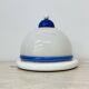 Vintage glass blue and white wall lamp sconce , 1970s