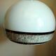 Hanging lamp 1970 globe white and grey glass silver