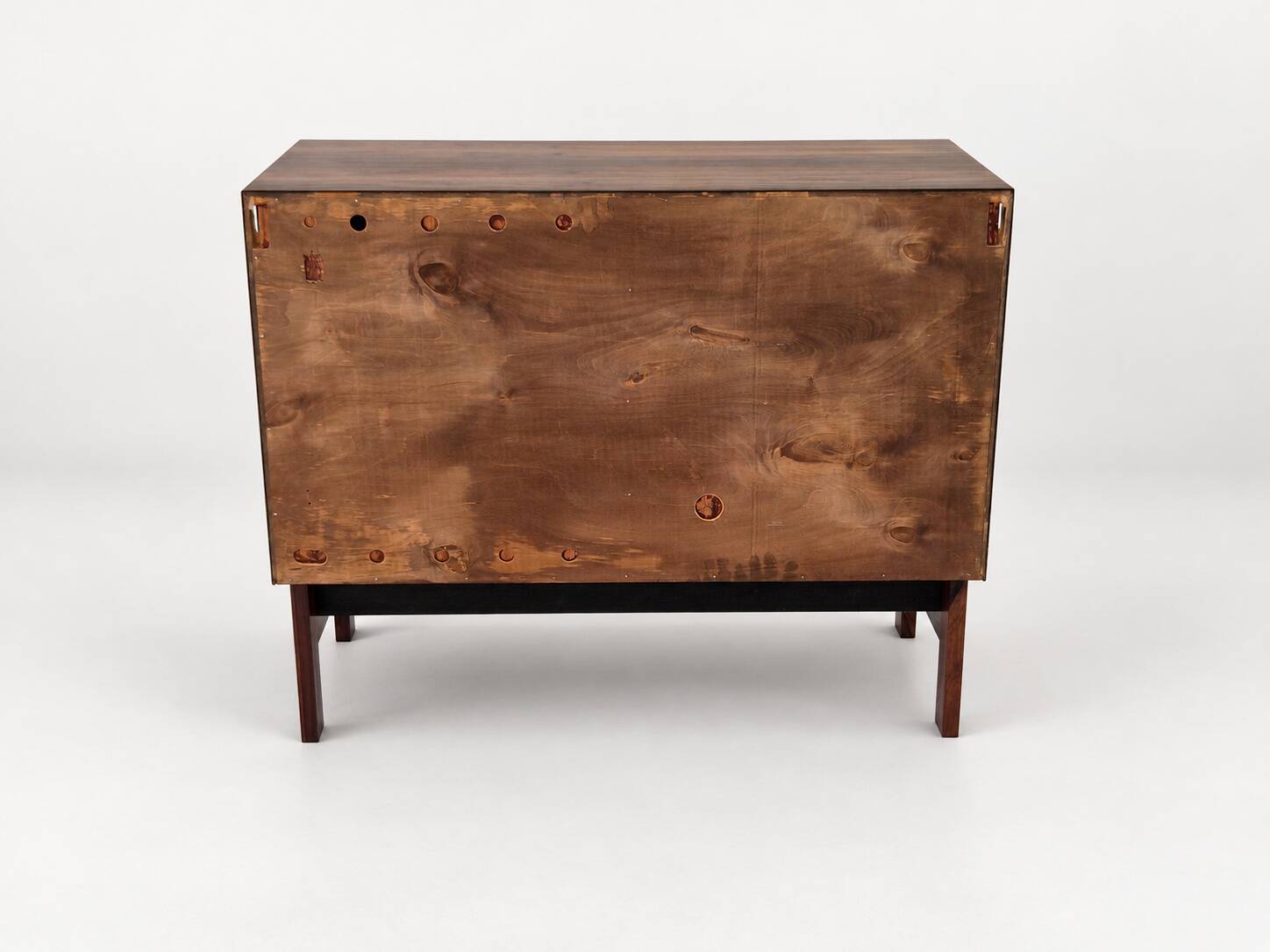 Low sideboard in rosewood with sliding doors. Denmark, 1960s