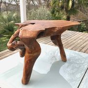 Brutalist teak root coffee table