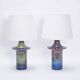 Tall Mid-Century Modern Danish Blue Table Lamps from Soholm, Set of 2