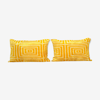 Paire de coussins jaune