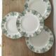 Assiettes plates terre de fer Longwy Mimosa