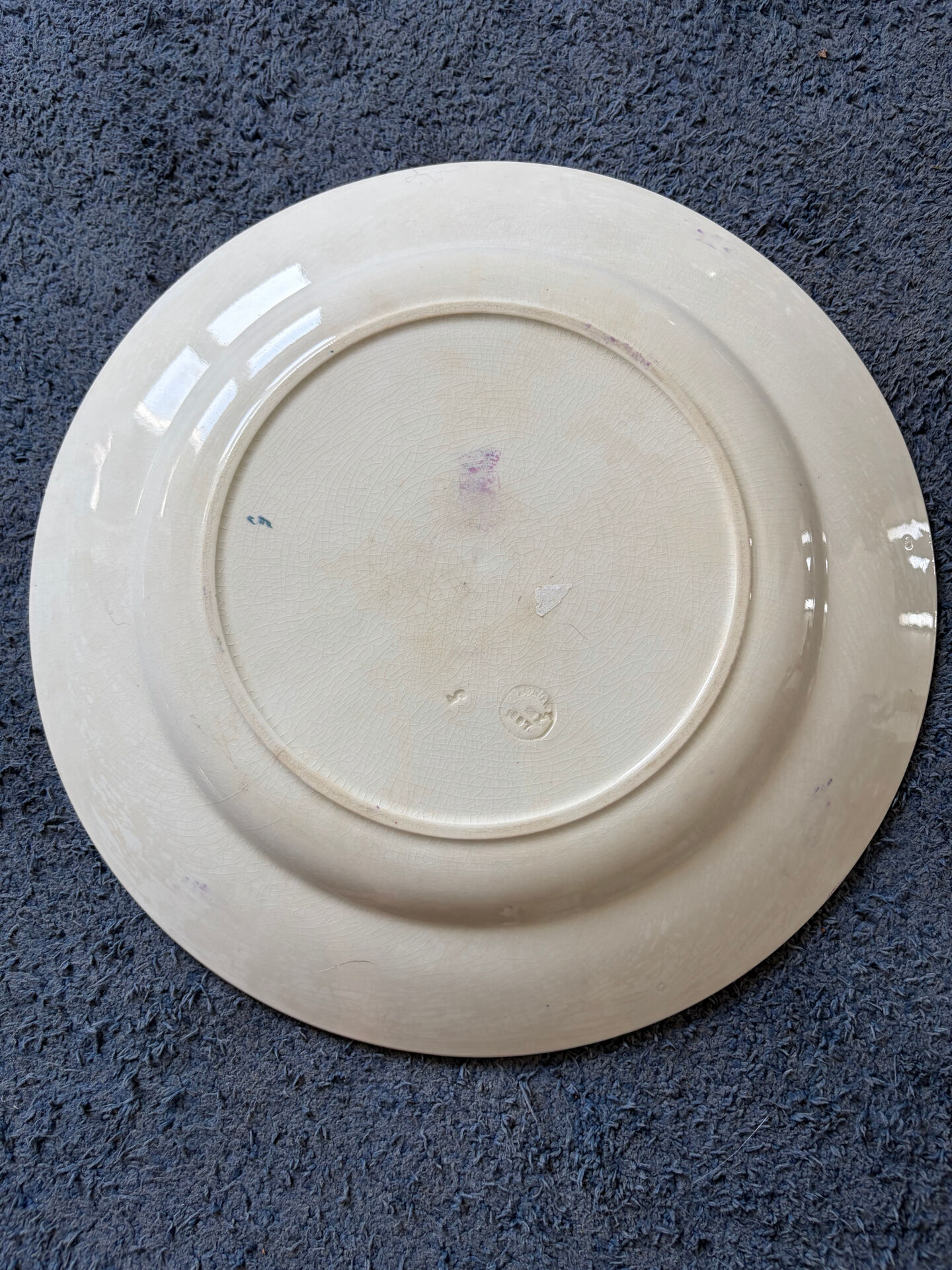 Large round plate from Longwy ironstone