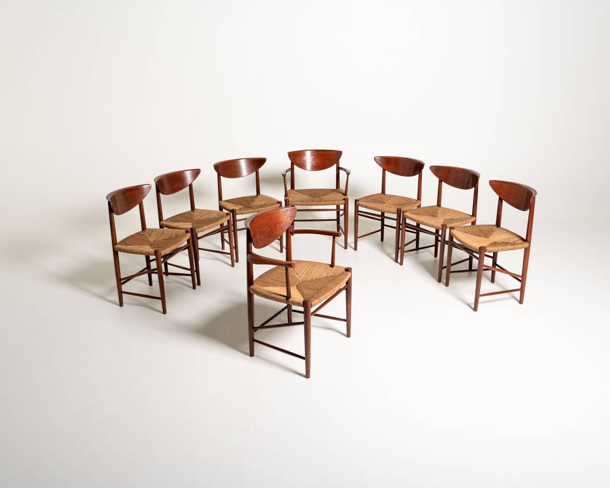 Ensemble de huit chaises 316/317 par Hvidt & Mølgaard-Nielsen pour Søborg, 1955-56