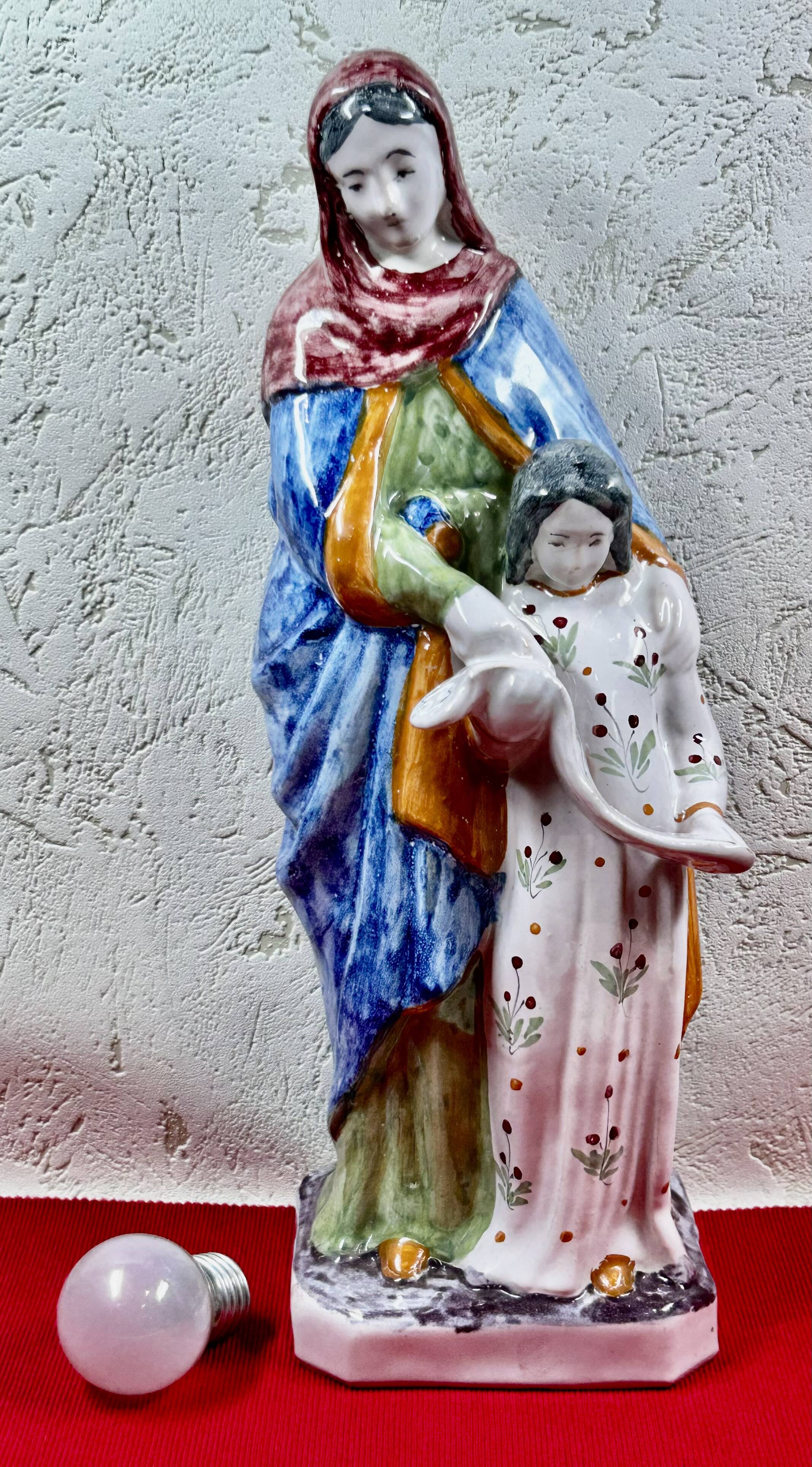 Large statue of Saint Anne Teaching the Virgin Mary to Read Malicorne 38cm