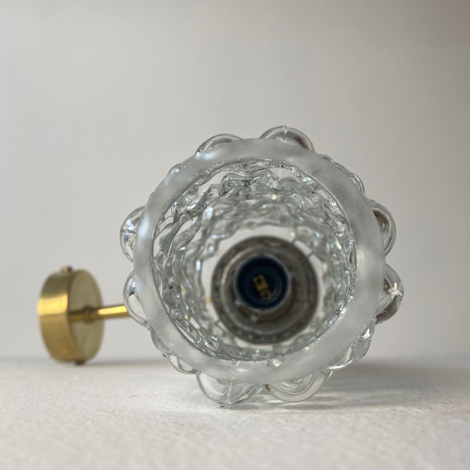 Lot 3 vintage glass wall lamps