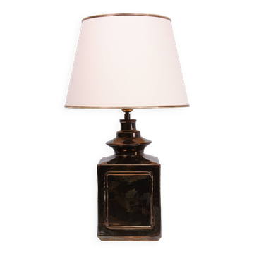 Superb square Ceramic Table lamp 1970s France