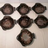 Set of 7 fish-shaped plates signed MARIUS GIUGE circa 1970