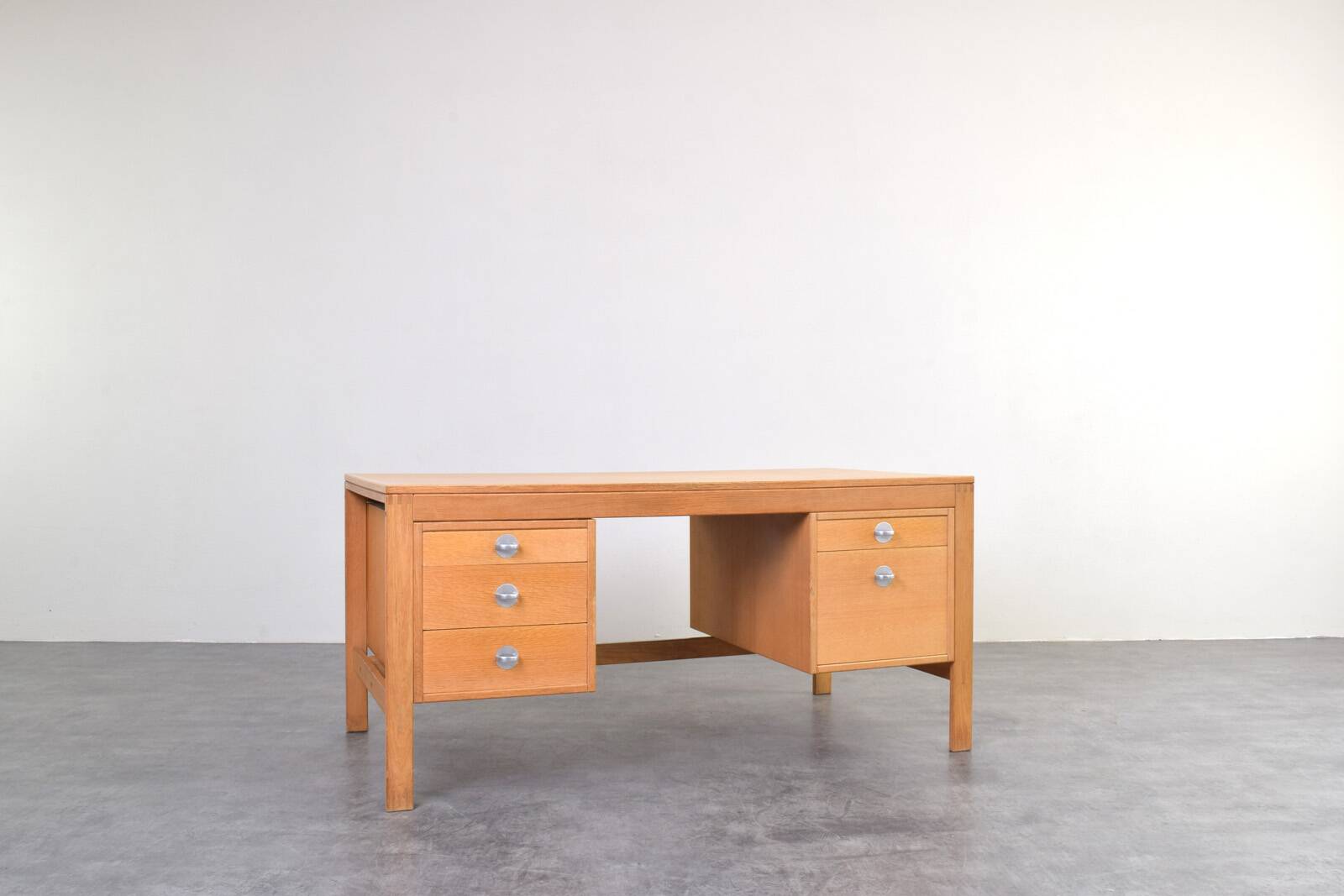 Mid-Century Oak Desk by Chr. Rasmussen for Randers Møbelfabrik, 1970s.