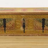 Antique painted folk art wedding chest