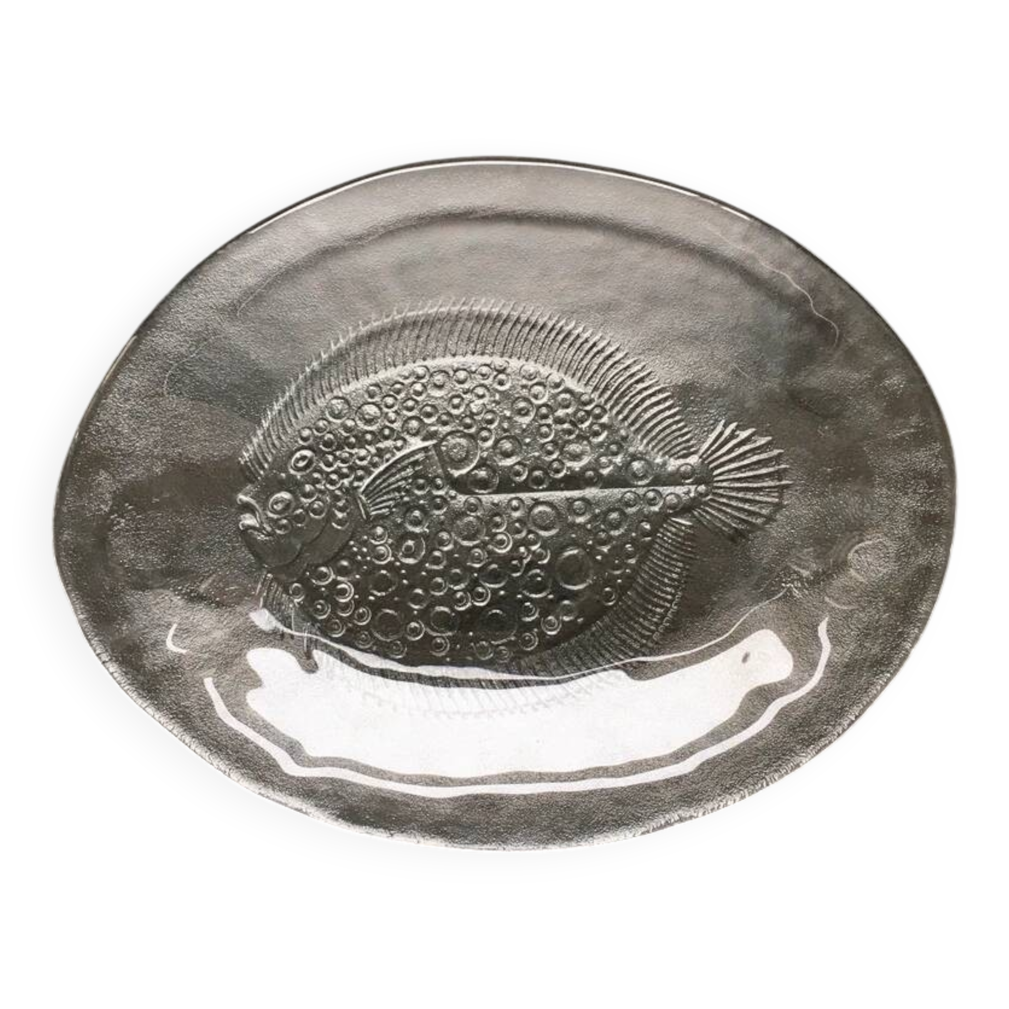 Vintage glass fish plate 32 x 25 cm