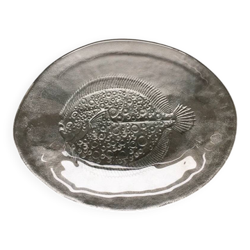 Vintage glass fish plate 32 x 25 cm
