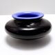 Postmodern Iridescent Black and Cornflower Blue Cased Glass Vase, Italy