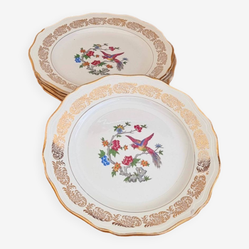 Set of 6 flat plates L'Amandinoise model Vincennes