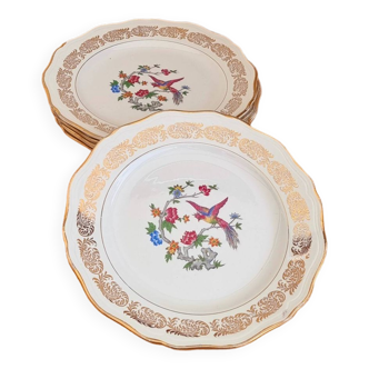 Lot de 6 assiettes plates L'Amandinoise modèle Vincennes