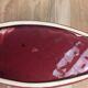 Vintage red ceramic butter dish + matching knife