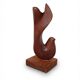 Scandinavian dove in carved teak wood, signed NM, circa 1960.