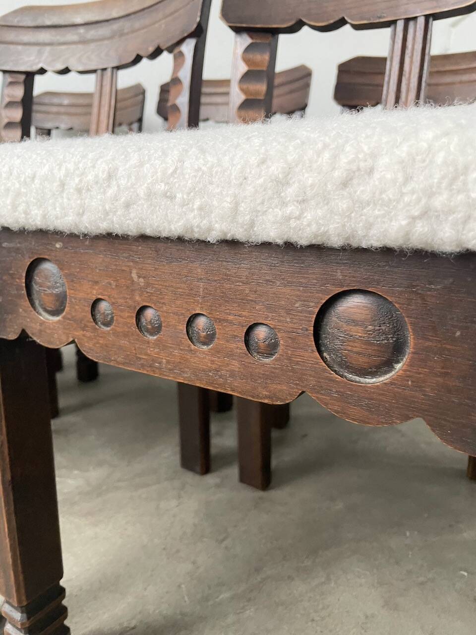 Set of 6 brutalist chairs from the 1940s