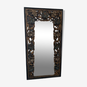 Ethnic carved wooden mirror 127x66cm