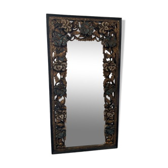 Ethnic carved wooden mirror 127x66cm