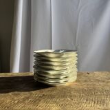 Set of 8 oyster plates or compartment plates, aquatic model Lourioux Fo.