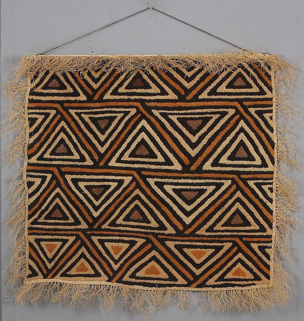Hand Crafted Kuba Cloth Wall Hanging from D.R. Congo, 1960's
