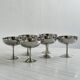 6 stainless steel standing cups, Letang Remy, France.