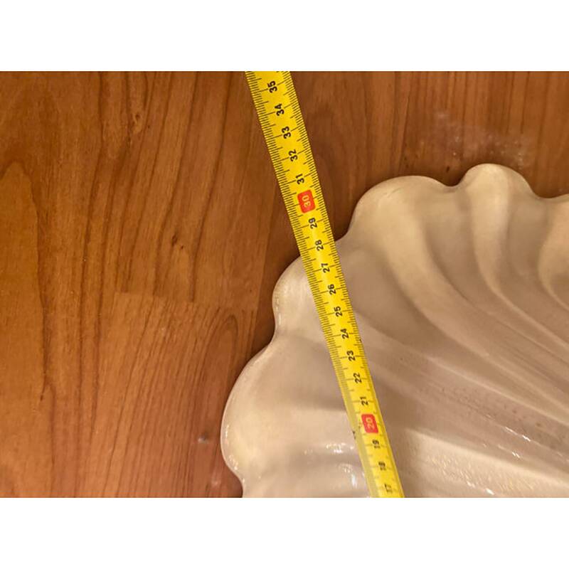 1990s Italian Venetian White and Gold Murano Glass Style Coffee Table