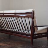 Reupholstered Mid Century High Back Sofa