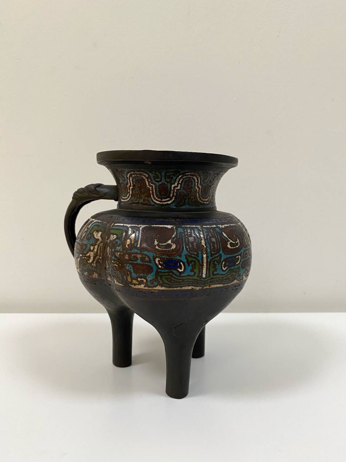 Ancient Chinese bronze tripod vase