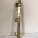 Coat rack 3 hooks vintage brass years 70 s