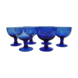Set of 6 dessert cups in blown glass
