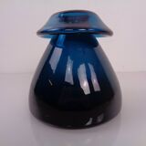 Hand-blown blue glass vase, Italy, 1960s